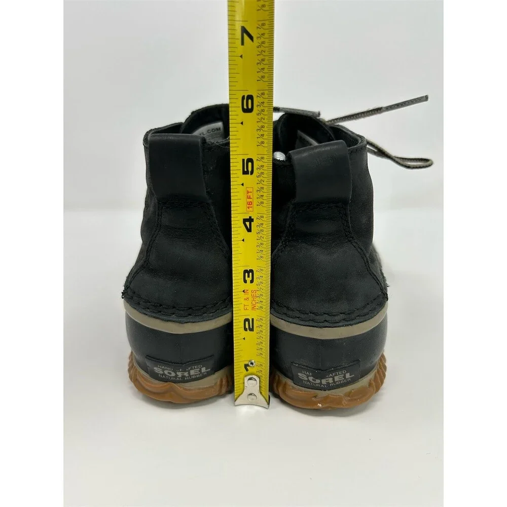 SOREL Duck Boots Black Waterproof Lace-Up Ankle Winter Rain Shoes Size 9.5